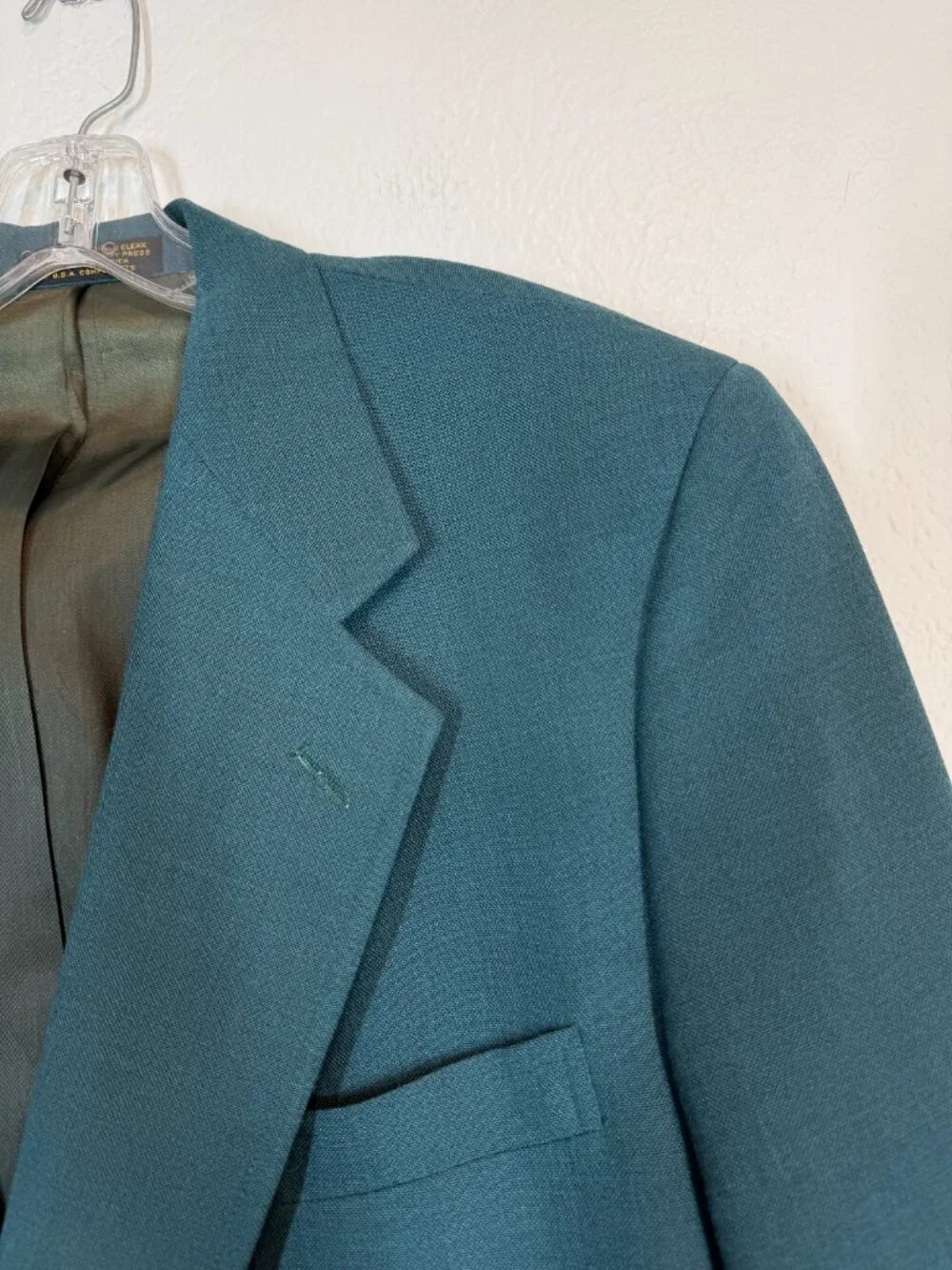 Palm Beach Sports Coat Blazer Teal Green Gold Buttons USA Golf Preppy 44
